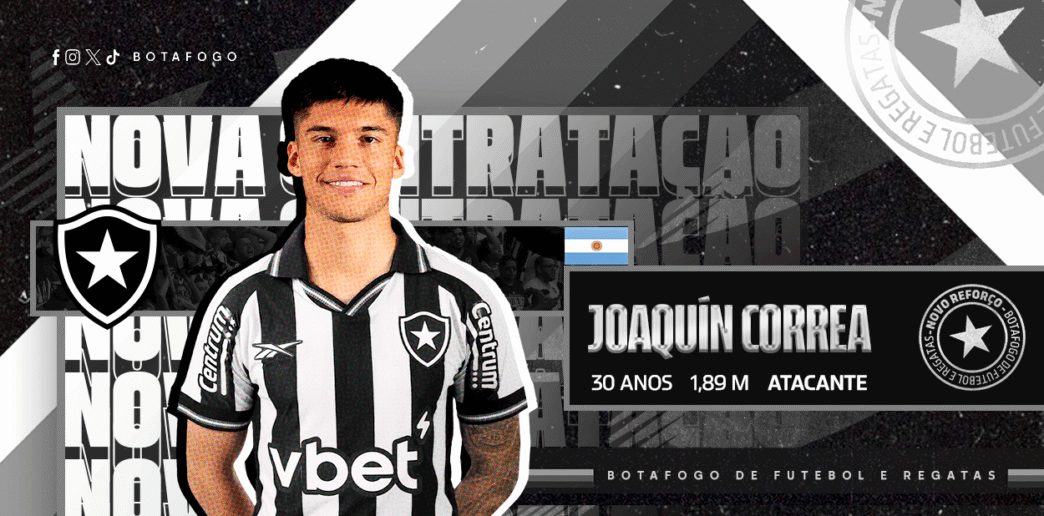 Botafogo oficializa contratação de Joaquín Correa para reforçar elenco na Copa do Mundo de Clubes
