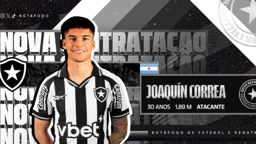 Botafogo oficializa contratação de Joaquín Correa para reforçar elenco na Copa do Mundo de Clubes