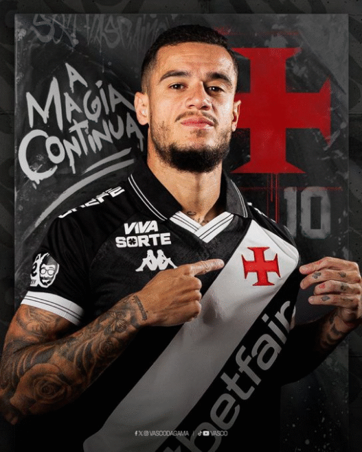 Coutinho fica no Vasco: meia rescinde com o Aston Villa e assina até 2026