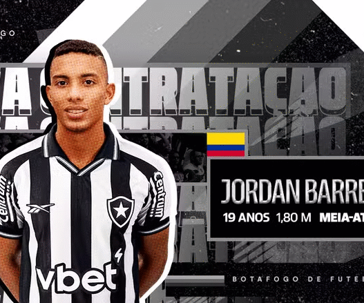 Botafogo oficializa a contratação da joia colombiana Jordan Barrera