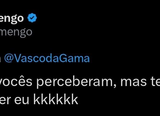 Flamengo provoca Vasco nas redes sociais com brincadeira sobre legenda de post