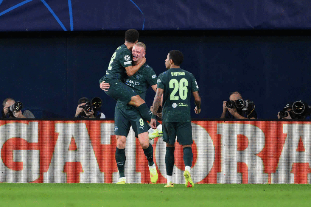 Manchester City faz partida segura e vence Villarreal na Champions League