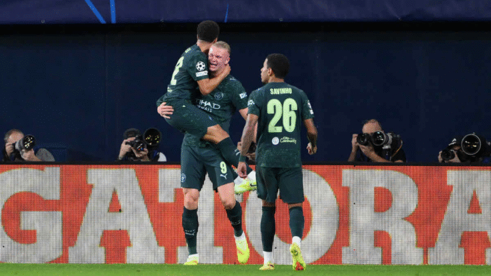 Manchester City faz partida segura e vence Villarreal na Champions League