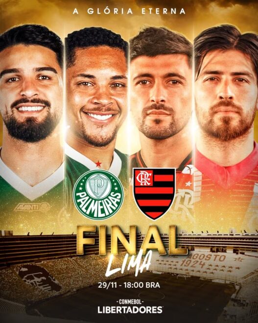 Conmebol define horário da final entre Palmeiras e Flamengo