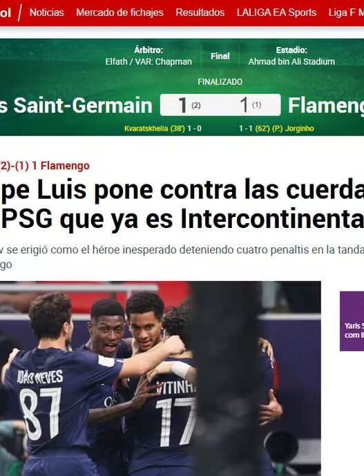 Flamengo é enaltecido pela imprensa internacional mesmo com vice mundial