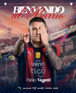 Clube do Paraguai anuncia Vegetti, ex Vasco
