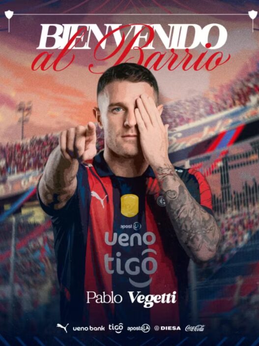 Clube do Paraguai anuncia Vegetti, ex Vasco