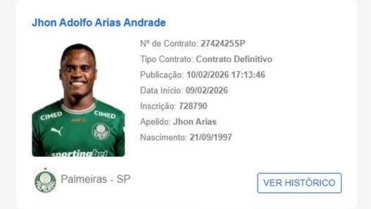 Arias é regularizado e pode fazer estreia no Palmeiras