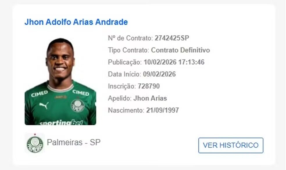 Arias é regularizado e pode fazer estreia no Palmeiras