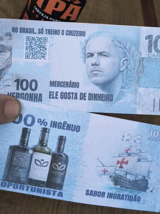 Torcida do Cruzeiro vai levar notas em tom de provocação contra Leonardo Jardim, atual técnico do Flamengo, em jogo do Brasileirão