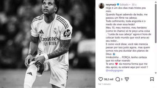 Neymar e Vini mandam mensagens de apoio para Rodrygo após contusão que o deixará fora da Copa