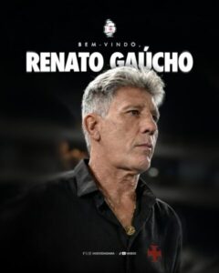 “Feliz em estar de volta”, Vasco anuncia Renato Gaúcho como novo técnico