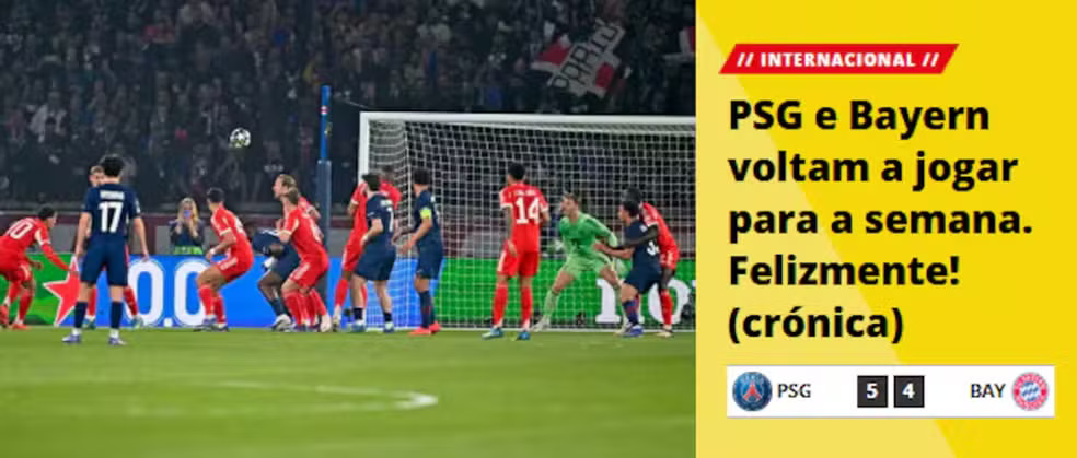 PSG e Bayern é considerado obra de arte pela imprensa internacional; veja a repercussão
