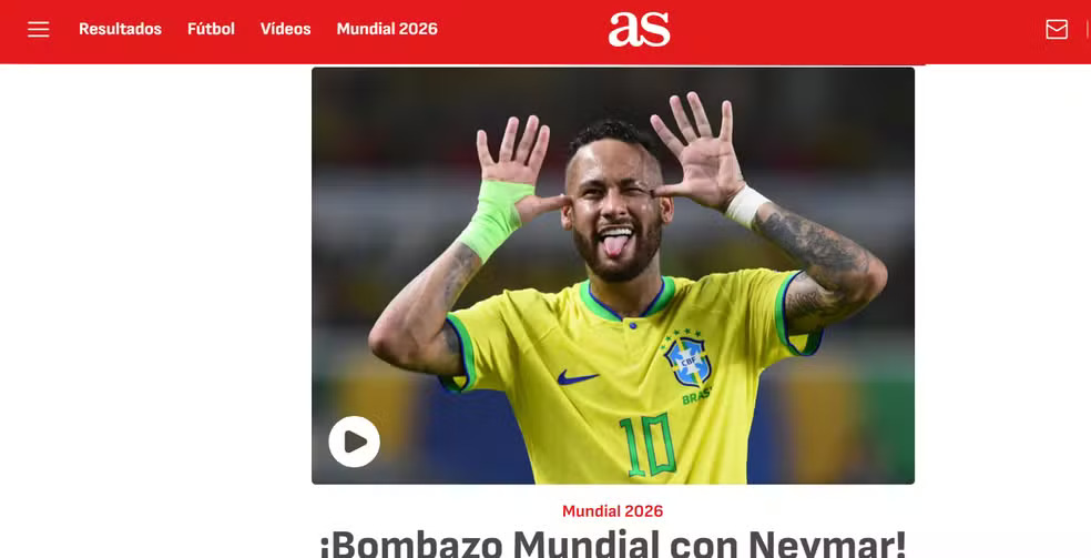"Última dança", imprensa internacional repercute convocação de Neymar