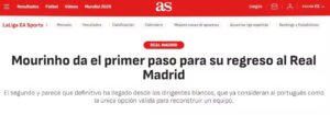 Mourinho e Real Madrid agilizam acerto e português fica perto de retorno