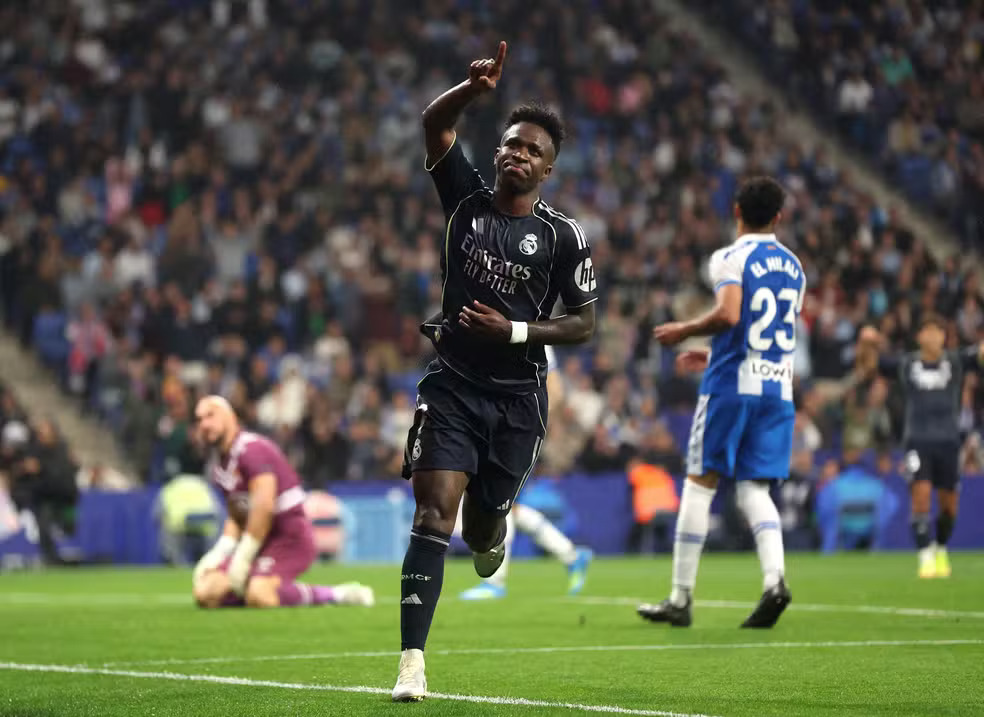 Vini Jr atinge 20 gols pelo Real Madrid pela quinta temporada seguida