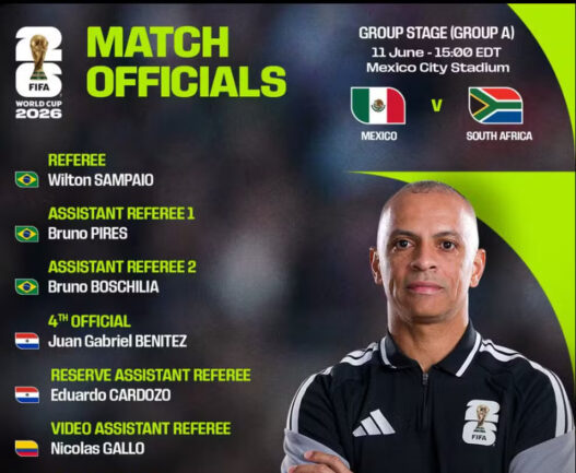 Wilton Pereira Sampaio vai apitar o jogo de abertura da Copa
