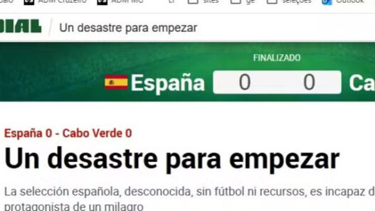 Espanha é chamado de desastre pela imprensa internacional após empate com Cabo Verde