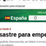 Espanha é chamado de desastre pela imprensa internacional após empate com Cabo Verde