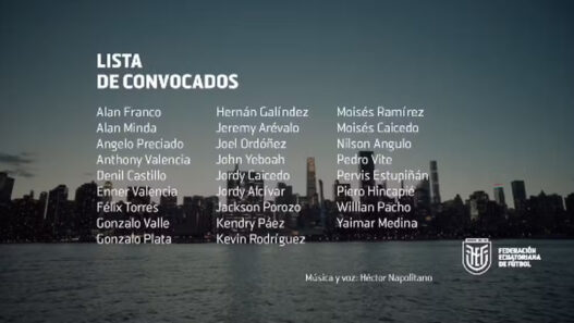 Com atletas de times brasileiros, Equador convoca equipe para a Copa do Mundo
