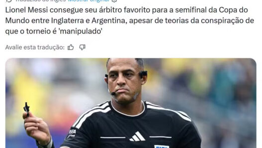 Imprensa da Inglaterra ironiza árbitro da semifinal: "Messi consegue o seu favorito"