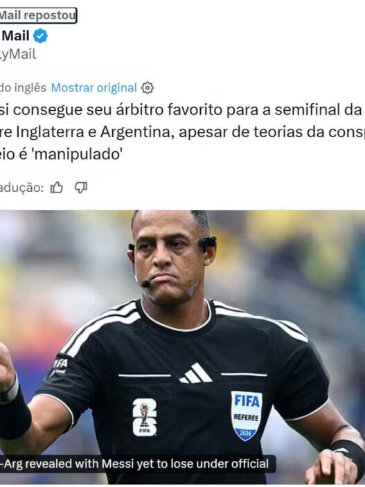 Imprensa da Inglaterra ironiza árbitro da semifinal: "Messi consegue o seu favorito"