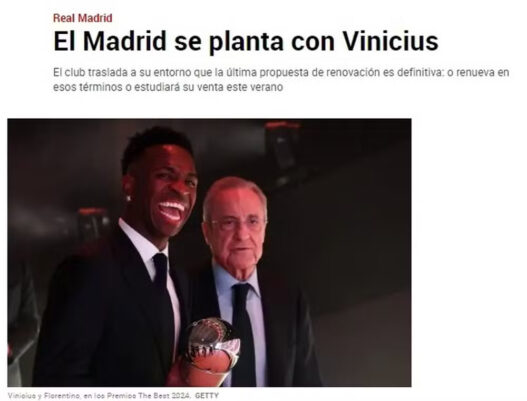Real Madrid bota Vini Jr na parede e faz ultimato