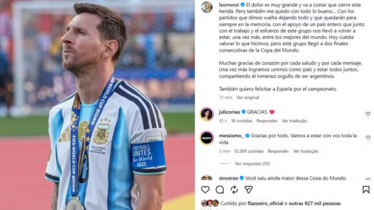 Messi lamenta derrota da Argentina e agradece apoio dos torcedores