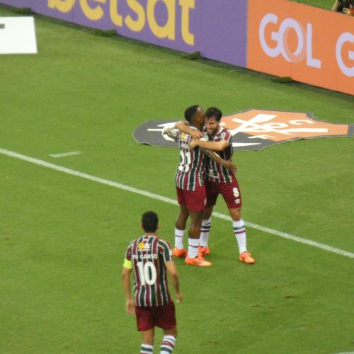 Time do Fluminense comemora um dos gols / Foto: Jogada10